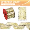 thumbnail image 2 of Uxcell Glitter Mesh Wired Ribbon, Webbed Sequin Diamond Mesh Wire Ribbon for Wreaths Garland Bows Gold, 2 of 6
