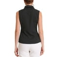 thumbnail image 3 of INSPIRE CHIC Sleeveless Shirt for Women's Basic Button Down Blouse XL Black, 3 of 5