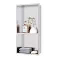 thumbnail image 1 of Neodrain Nicho De Ducha Sin Azulejos Estante De Baño De Acero Inoxidable Cepillado 24"" X 12"" Cubículo De Baño De Dos Niveles De Acero Inoxidable Cubículo De Nicho Para Almacenamiento No Se Necesitan, 1 of 5