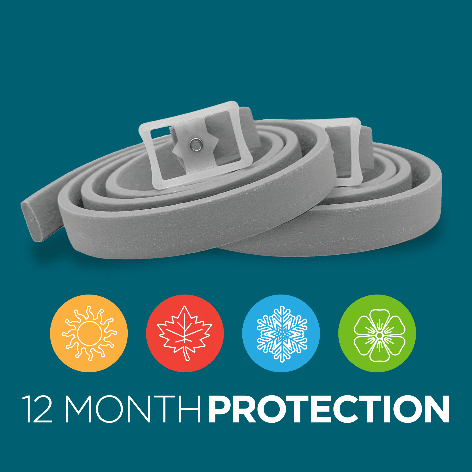 TevraPet Activate II Flea and Tick Collar for Dogs, 12 Months Prevention, 2 Count, One Size Fits All