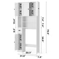 thumbnail image 3 of Over The Toilet Storage Cabinet, Asofer Bathroom Space Saver Organizer above Toilet with Adjustable Shelf & Door, Cream White, 3 of 9