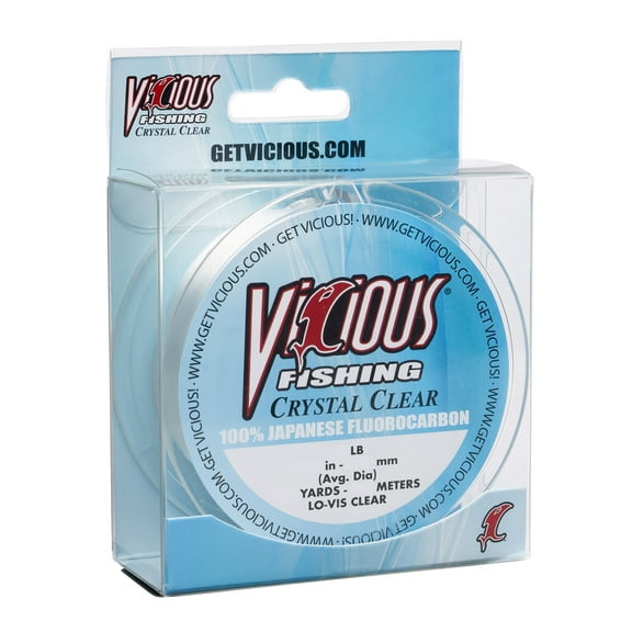 Vicious Crystal Clear 100% Japanese Fluorocarbon - 6 Lb Test