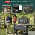 Keter Woodlike Rolling Patio Cooler Cart With Cool Deck Wheels and