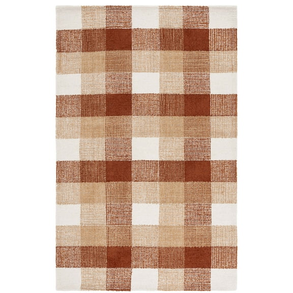 SAFAVIEH Genre Regius Plaid Area Rug, Ivory/Rust, 8' x 10'