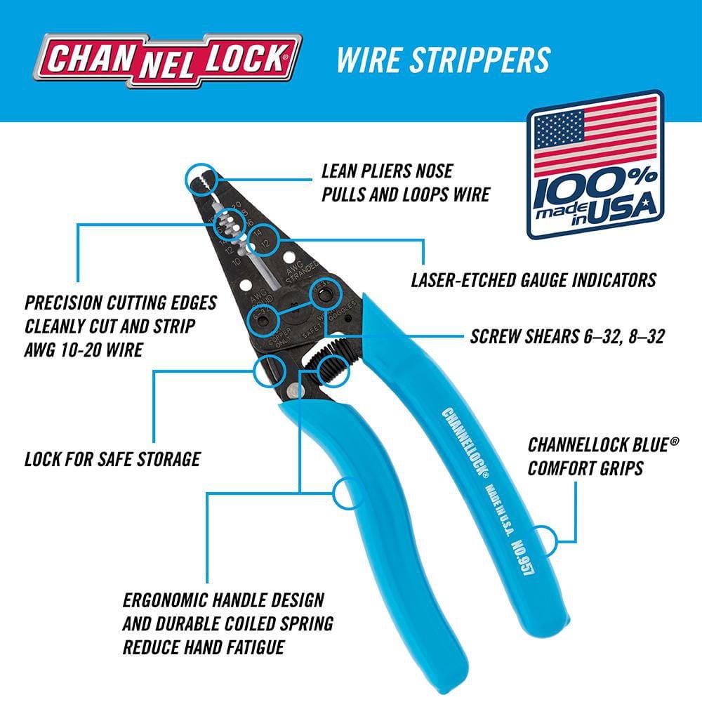 CHANNELLOCK Pince à dénuder 7"