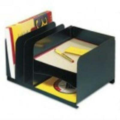 Horizontal Combo Organizer - SteelMaster Vertical/Horizontal Combo Organizer, Six Sections, Steel, Black