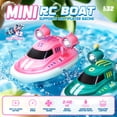 thumbnail image 4 of LNGOOR 1 32 Scale Mini RC Boat 2.4G Remote Control Toy With LED Light Bathroom  2 Speeds  Parent-Child Games  Pool Toys Children‘s Holiday Gift, 4 of 7