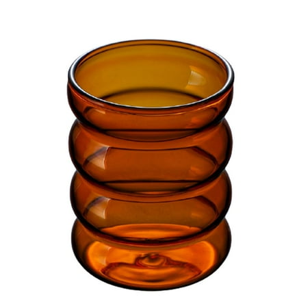 

Color Home Water Glasses Heat-resistant Ripple Glass Cup Drinkware Coffee Mug Tumbler AMBER