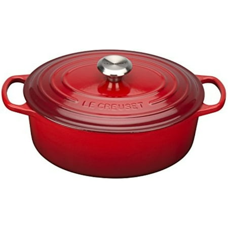 Le Creuset Enameled Cast Iron Signature Oval Dutch Oven, 5 qt. , Cerise