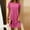 Hot Pink, variant on Women's Summer Casual Dress Round Neck Short Sleeve Solid Color Loose Comfort Swing T-Shirt Dress for Daily Wear Army Green XL(XL)