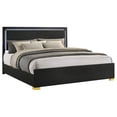 thumbnail image 3 of Marceline Wood Eastern King LED Panel Bed Black, 3 of 9