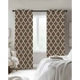 thumbnail image 3 of Brown Morocco Blackout Curtains 39 Inches Length, Farm Country Moroccan Geometric Plaid Window Treatment Thermal Insulated Drapes for Bedroom Living Room 2 Panels 55x39 Inches, 3 of 8