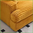 thumbnail image 5 of Modern 3-Seater Corduroy Sofa with 4 Pillows – 79.3” Long for Living Room | Orange | Solid Wood Frame | Sponge Cushions, 5 of 9