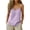 Purples, variant on Women V Neck Camisole Linen Organza Spliced Spaghetti Strap Loose Sheer Sleeveless Base Top