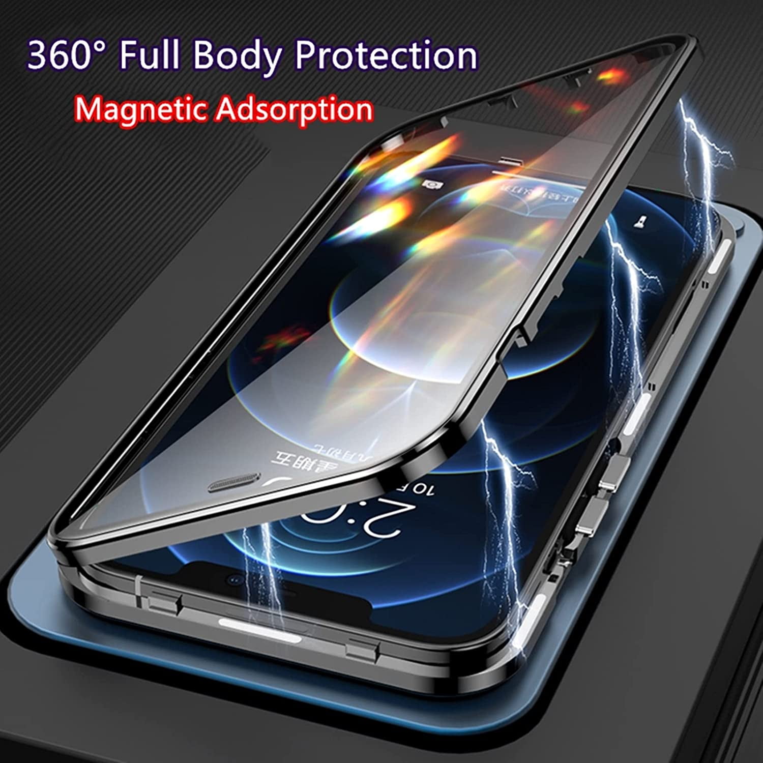 TECH CIRCLE iPhone 15 Case, Anti Peep Magnetic Adsorption Privacy Screen Protector Double Sided Tempered Glass Metal Bumper Frame Anti-Peeping Anti-Spy Cover for Apple iPhone 15 6.1" 2023,Gold