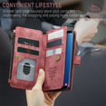 thumbnail image 6 of JTCASES for Samsung Galaxy S9 Wallet Case with Zipper Purse Card Holders Flip Stand Wrist Strap Magnetic Closure PU Leather Anti-scratch Support Wireless Charging Drop Resistant Shell, Red, 6 of 10