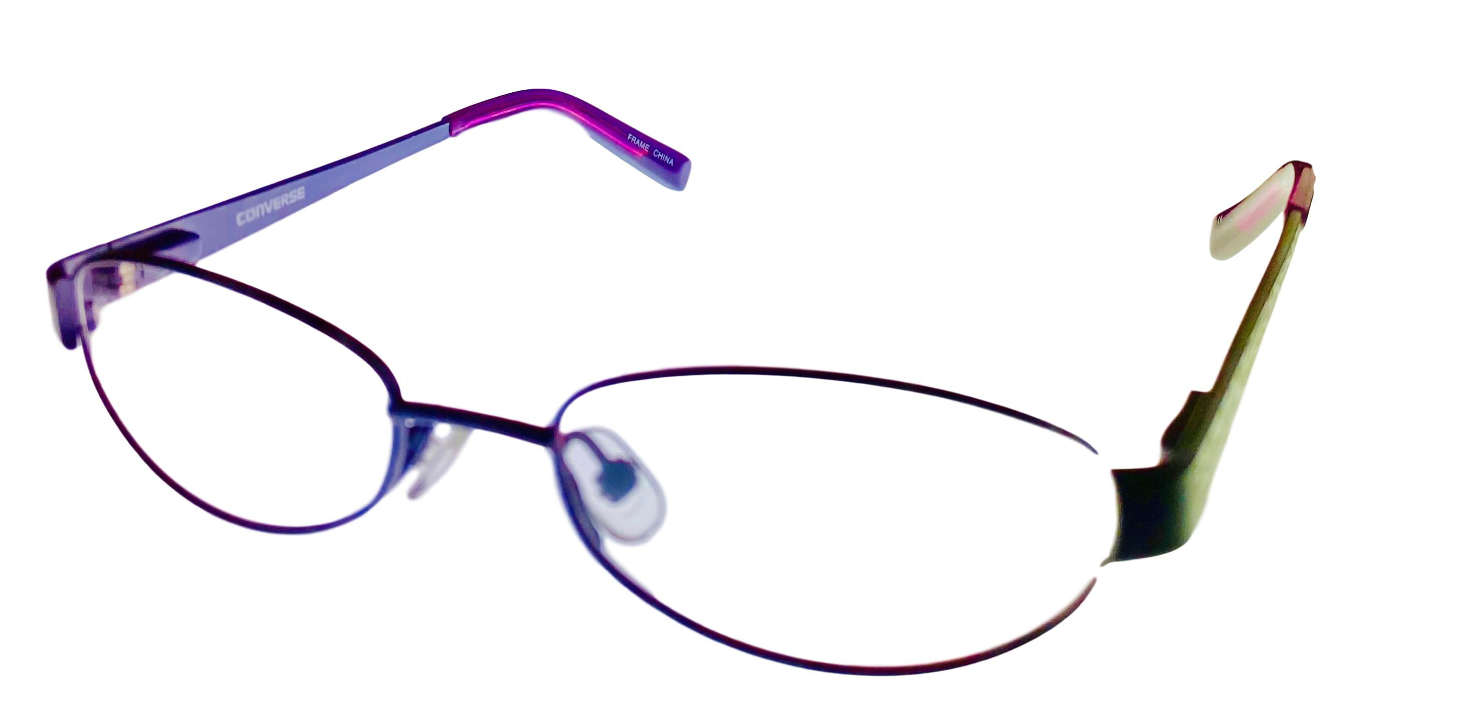 ondeugd willekeurig Microprocessor Converse Womens Purple Oval Metal Purr Eyewear Frame. 46mm - Walmart.com