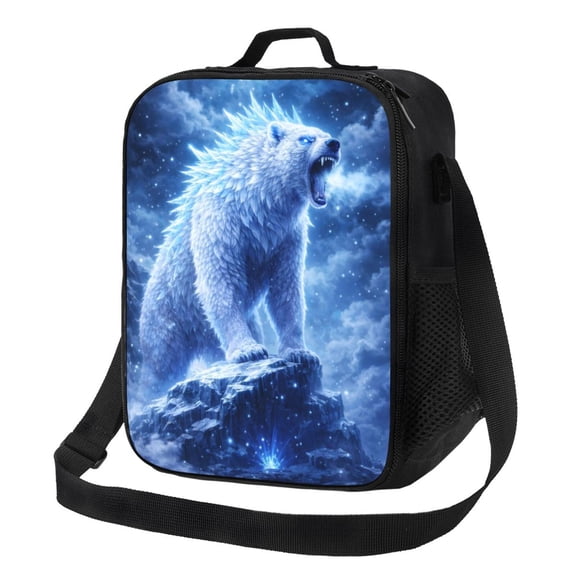 Ice Bear Fantasy Lunch Bag Insulated Thermal Box with Shoulder Strap & Handle for Work and Picnic