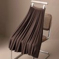 thumbnail image 6 of Quixlent Women Maxi Skirt Elastic High Waist A-Line Long Skirt Solid Color Large Hem Pleated Skirt Work Leisure Skirt Workwear, 6 of 7