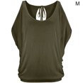 thumbnail image 1 of Camiseta con hombros descubiertos para mujer, blusa informal de algodón de manga corta, verde, M Eigraketly AP001290-14, 1 of 7