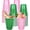 Green Pink, variant on 100Pcs Christmas Plastic Cups 16Oz Red Green Disposable Drinking Cup Stackable Party Cups for Xmas Indoor Outdoor Event Supplies