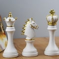 thumbnail image 3 of 3 Pièces Moderne Internationale Statue d'Échecs Décoration à la Maison Cadeau de Collection Blanc, 3 of 8