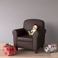 thumbnail image 2 of HomePop Youth Wing Back Chair, Dark Brown Faux Leather, 2 of 10