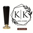 thumbnail image 1 of Personalized Brass Wax Seal Stamp With Wooden Handle For Wedding Invitations Letters Cards, 1 of 7