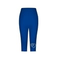 thumbnail image 4 of Sakmal Blue Capri Leggings for Women High Waisted Comfy Plus Size Soft Yoga Pants Gemstone Running 7/8th Leggings, 4 of 5