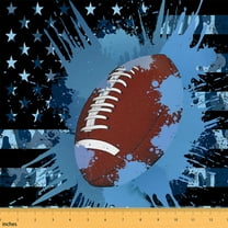 Feelyou 3D Rugby Kids Fabric by the Yard 1 Yard, Football Sports Lover Home Decor Fabric by the Yard, American Flag Sewing Fabric, Microfiber Bedroom Decor