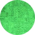 thumbnail image 1 of Ahgly Company Indoor Round Patchwork Green Transitional Area Rugs, 3' Round, 1 of 1