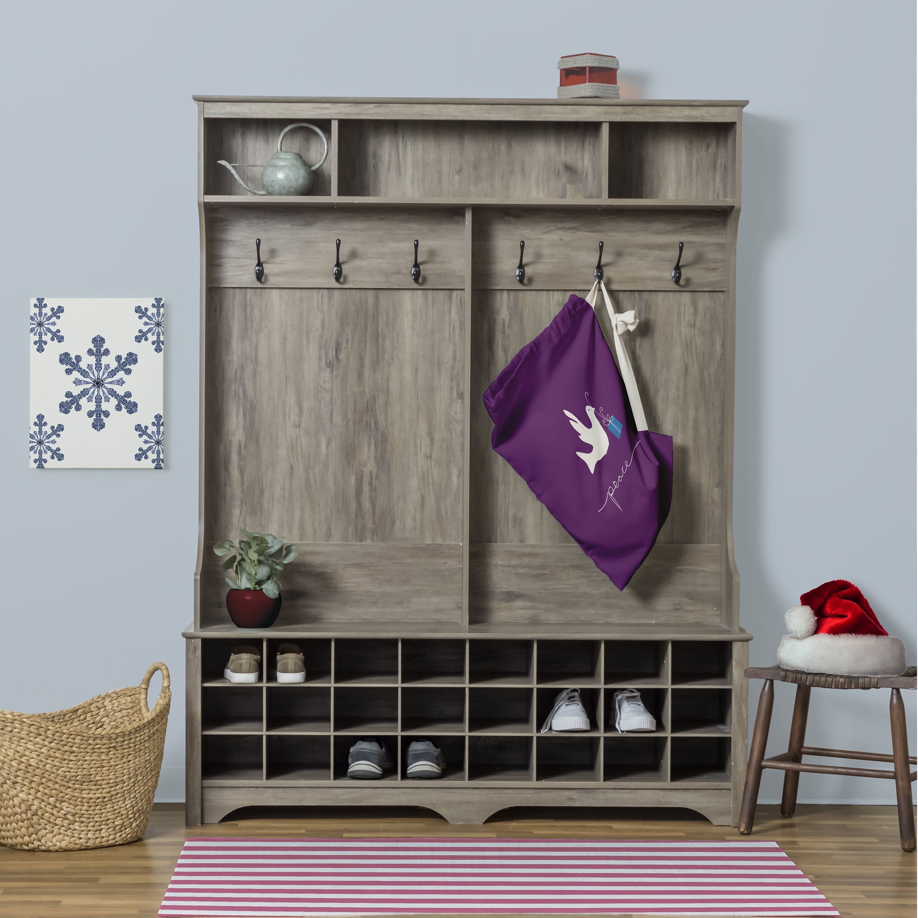 Simply Daisy Peace Dove 18 x 29 in Purple Laundry Bag