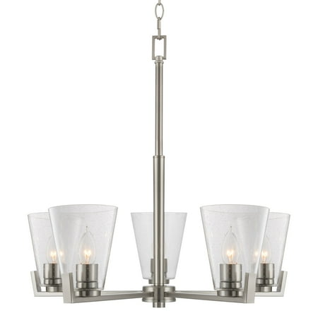 Kira Home Wiltern 22 Modern 5 Light Chandelier Seeded Glass