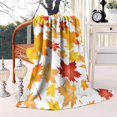 thumbnail image 2 of Autumn Fall Leaves Pattern Blanket,Comfortable Soft Lamb Wool Throw Blanket,All Season,Warm Lightweight Blankets for Sofa Bed Couch Living Room Chair,60"x80", 2 of 4