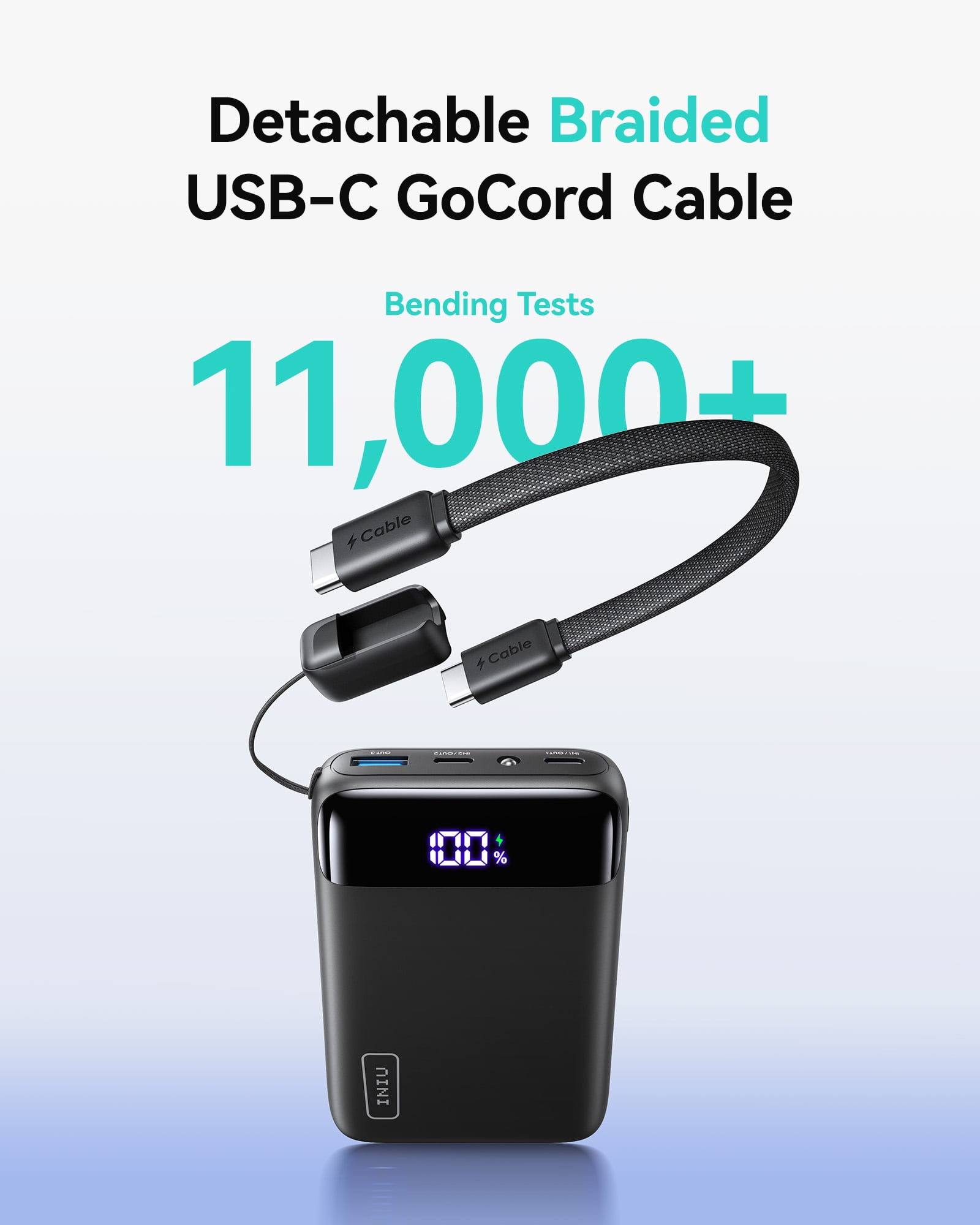 INIU Portable Charger, 20000mAh Power Bank with 22.5W Fast Charging & PD 3.0 QC 4.0, Dual USB-C In & Out, LED Display, Compatible with iPhone 17/16, Samsung S24, Google iPad etc