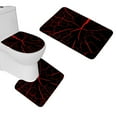 thumbnail image 1 of Juego de alfombras de baño ABPHQTO Grietas Rojo Negro 3 piezas, 1 of 2