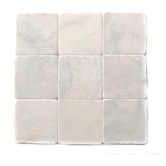 Bianco Venato Marble 4x4 Tumbled Tiles (LOT of 5 SQ. FT.)