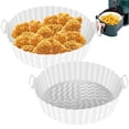 thumbnail image 1 of 2 Pcs Pot en Silicone pour Friteuse à Air Chaud avec Poignée Doublure Réutilisable pour Friteuse à Air Panier en Silicone pour Friteuse à Air 7.87 Pouces Accessoires pour Friteuse à Air Four Micro-Ondes, 1 of 10