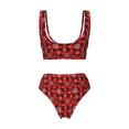 thumbnail image 2 of Honeii Snowflakes On A Buffalo Plaid Print Women’s Bikini Set,Two Piece Swimsuit Bathing Suits,Stylish High Elasticity Swimwear for Beach and Pool, 2 of 7