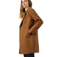 thumbnail image 3 of Unique Bargains Women's Double Breasted Lapel Raglan Long Sleeve Mid Length Overcoat, 3 of 4