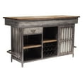 thumbnail image 4 of Home Fare HomeFare Farmhouse Wood and Metal Bar in Silver and Brown, 4 of 5