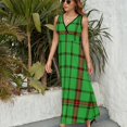 thumbnail image 3 of Geometric Grid Vestido Sin Mangas Para Mujer, Traje De, Ropa De Cumpleaños, Verano, 3 of 5