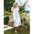 thumbnail image 5 of Ekouaer Cotton Long Nightgowns for Women Short Sleeve Night Gown Button House Dress Lace Trim Sleep Shirt Soft Nightshirt, 5 of 6