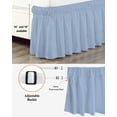 thumbnail image 3 of Light Blue Bed Skirt California King Size 18" Drop Solid Color Ruffled Wrap Around Bed Skirts Adjustable Elastic Bedskirt Dust Ruffle for California King Size Bed, 3 of 7