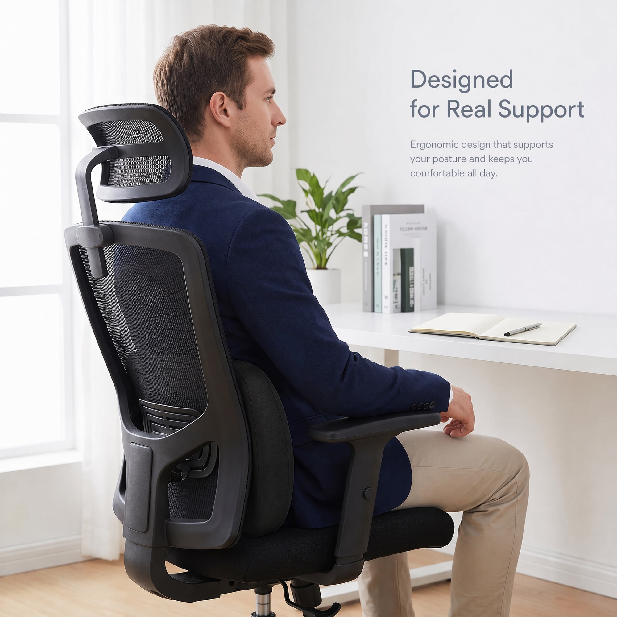 Unique Bargains U-shaped Lumbar Support Pillow for Back Support Carbon Black 15.7" x 10.6"