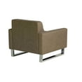 thumbnail image 3 of Benjara Loe 35" Accent Chair- Modern Tufted Seat- Brown Fabric- Steel Legs, 3 of 5