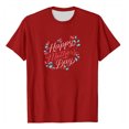 thumbnail image 4 of Fiudx Ofertas Relámpago Tops con Estampado de Moda para Mujer, Blusa de Manga Corta con Cuello Redondo, Camisetas, 4 of 4