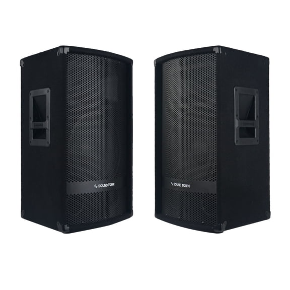 Sound Town 2-Pack 12" 1200W 2-Way Full-range Passive DJ PA Pro Audio Speaker with Compression Driver for Live Sound, Karaoke, Bar, Church (METIS-112-PAIR)