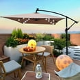 thumbnail image 2 of Rectangular Outdoor Umbrella, Outdoor Essentials, with Solar LED Lights, Waterproof Design 6 Umbrella Bones Reinforced with Winch Cross Base Patio Pool Deck Sun Shade Night Choice, 2x3 Meter, 2 of 6