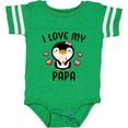 thumbnail image 3 of Inktastic I Love My Papa with Cute Penguin and Hearts Girls Baby Bodysuit, 3 of 5